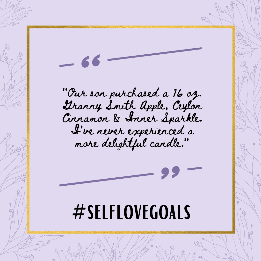 Review of #selflovegoals candle