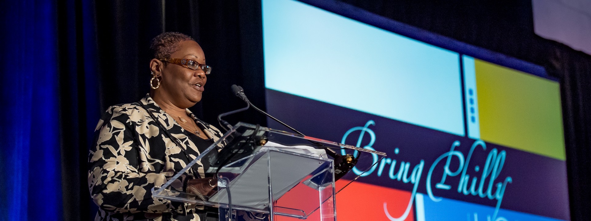 A Project HOME resident speaks at a recent Bring Philly HOME Event