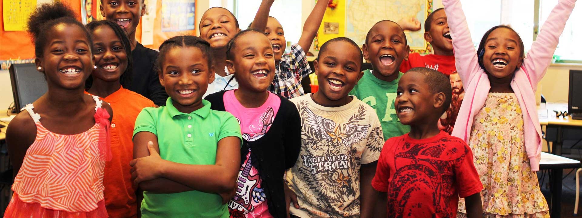 Happy children at the Honickman Learning Center Comcast Technology Labs