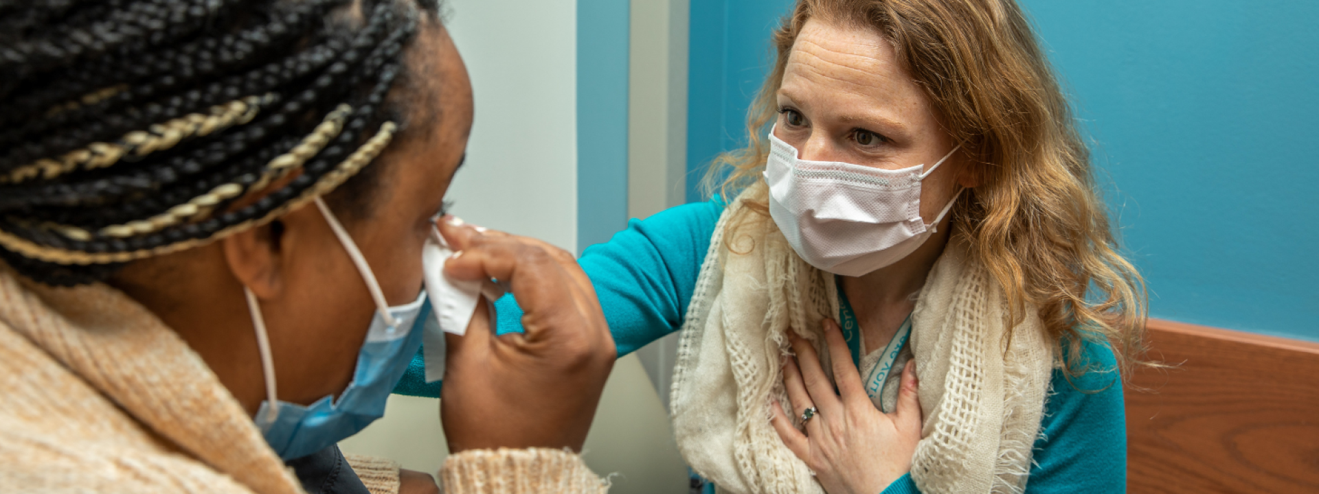 Healthcare worker with patient