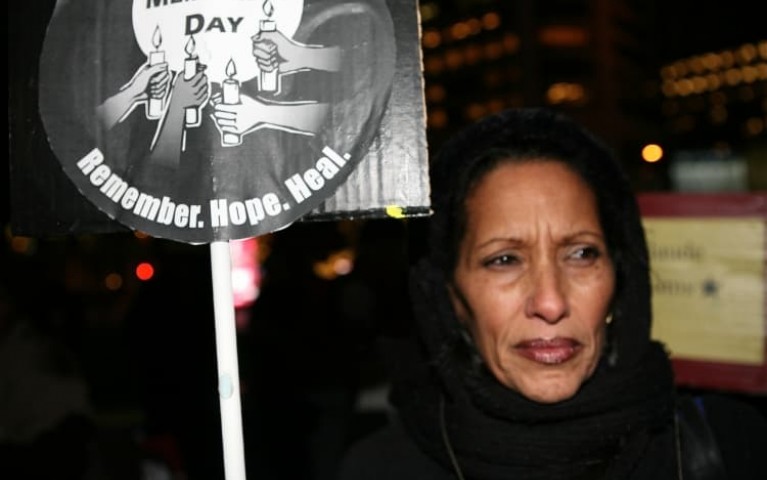 Attendee at Homeless Memorial Day