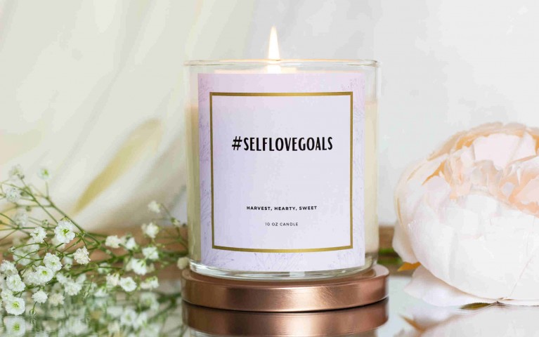 Picture of #selflovegoals candle