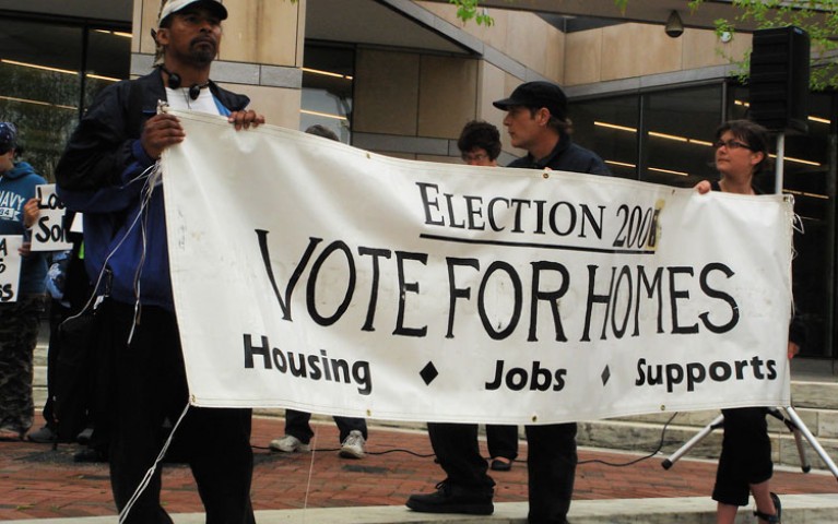 Project HOME has a long history of supporting the right to vote and the need for more affordable housing in the city.