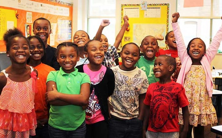 Students from Project HOME's Afterschool Program at the Honickman Learning Center Comcast Technology Labs