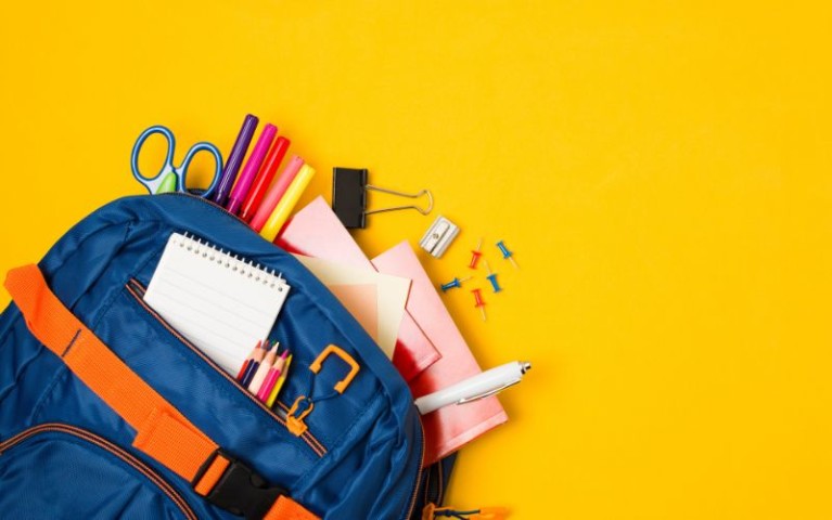 Backpack and school supplies