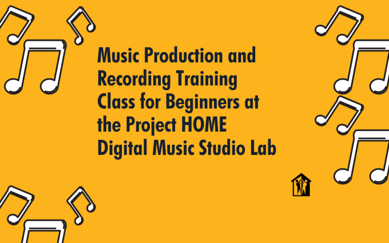Music Production and Recording Training Class for Beginners at the Project HOME Digital Music Studio Lab