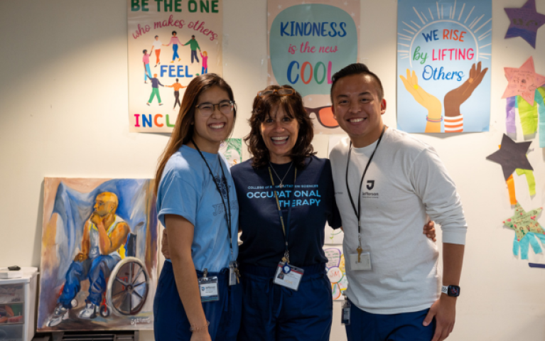 Janet Nguyen, Tina DeAnglis and Kyle Chang inside Hub of Hope.