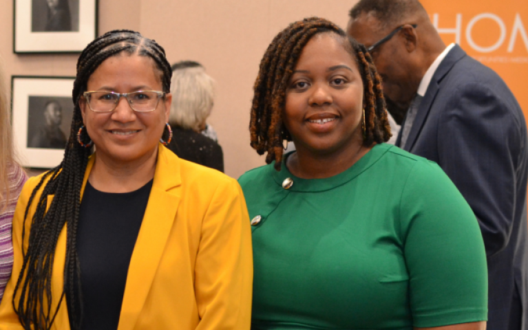 Donna Bullock, President and CEO of Project HOME, and Lekeisha Eubanks-Evans, Vice President of the Education, Employment, and Neighborhood Services Department.
