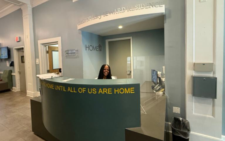 Alonda Jones loves sharing greeting everyone with smiles at Project HOME.