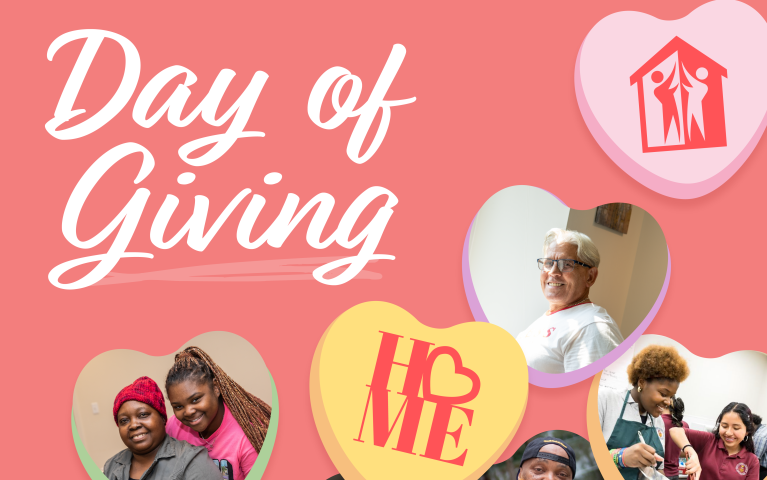 Hearts filled with photos of residents