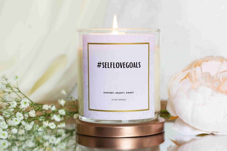 Picture of #selflovegoals candle