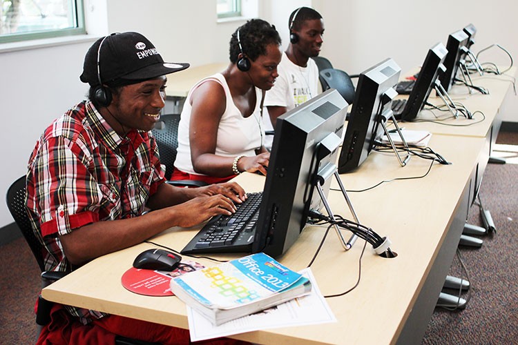 Adult learners taking a class in Project HOME's Adult Education and Employment program