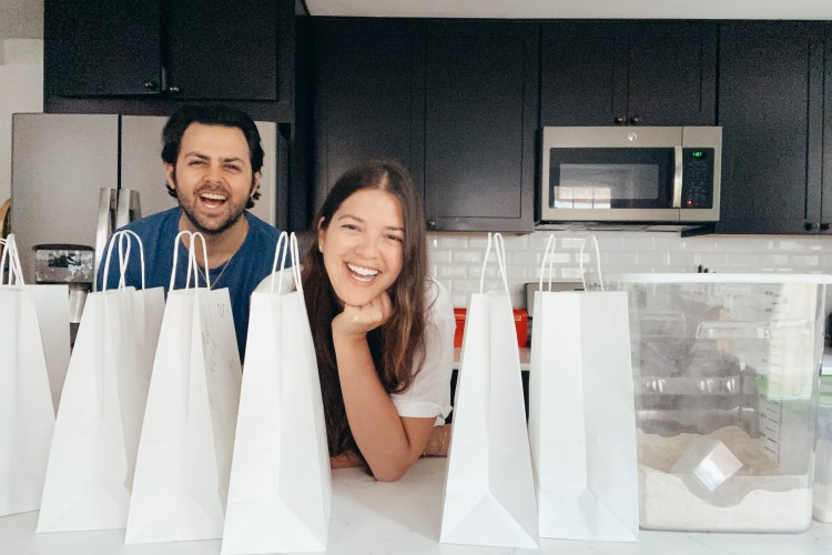 Jacob and Alexandra Cohen, owners of Kismet Bagels, have been giving to Project HOME since they began their new business venture: making bagels to pass the time during lockdown. Photo courtesy of Jacob and Alexandra Cohen 