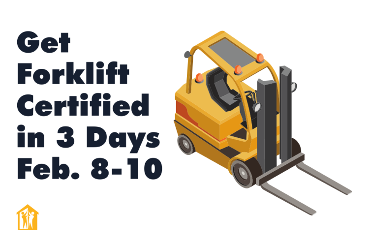 Forklift Certification February 2022 Training starts Tuesday, February 8, 2022