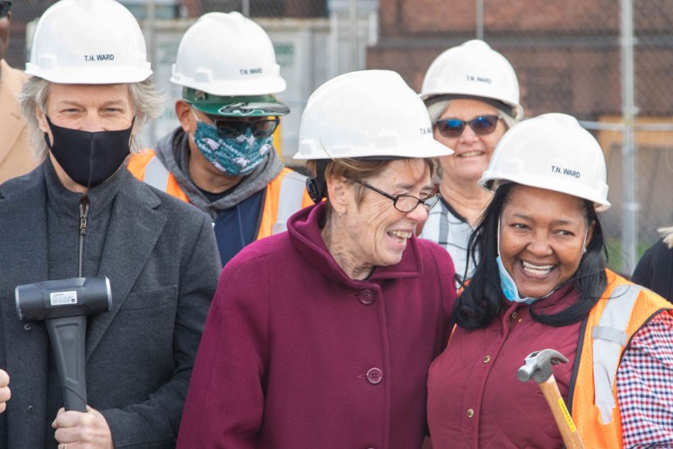 Sister Mary Scullion at the groundbreaking for long term recovery residence in Kensington