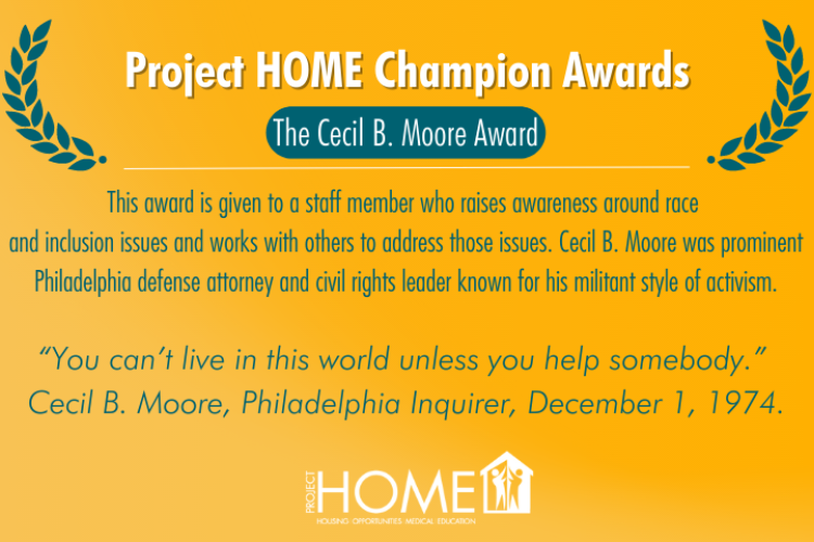 Project HOME Champion Award: Cecil B. Moore