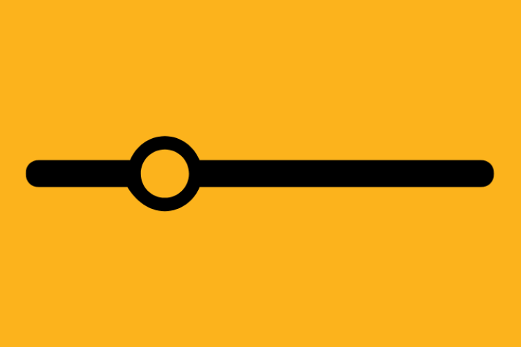 A sliding scale graphic.