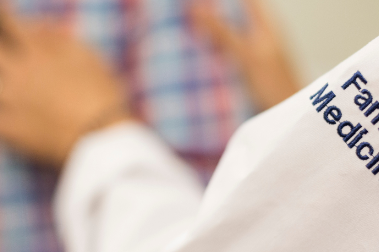 A doctor treating a patient