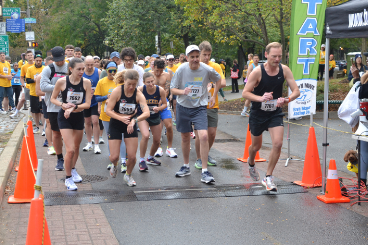 Runners starting a race at the starting line